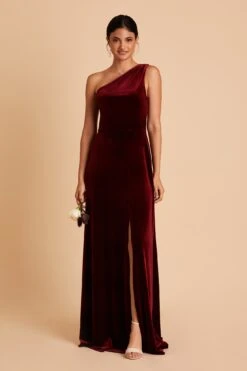 Kira Velvet Dress - Cabernet -Elegance Bridal Store BIRDY GREY KIRA VELVET BRIDESMAID DRESS CABERNET 02
