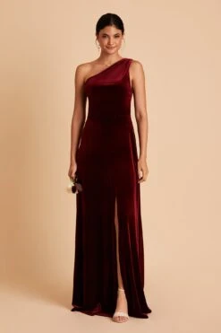 Kira Velvet Dress - Cabernet -Elegance Bridal Store BIRDY GREY KIRA VELVET BRIDESMAID DRESS CABERNET 03