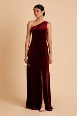 Kira Velvet Dress - Cabernet -Elegance Bridal Store BIRDY GREY KIRA VELVET BRIDESMAID DRESS CABERNET 04