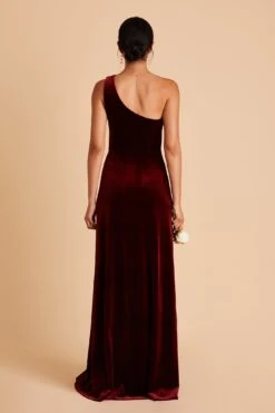 Kira Velvet Dress - Cabernet -Elegance Bridal Store BIRDY GREY KIRA VELVET BRIDESMAID DRESS CABERNET 05