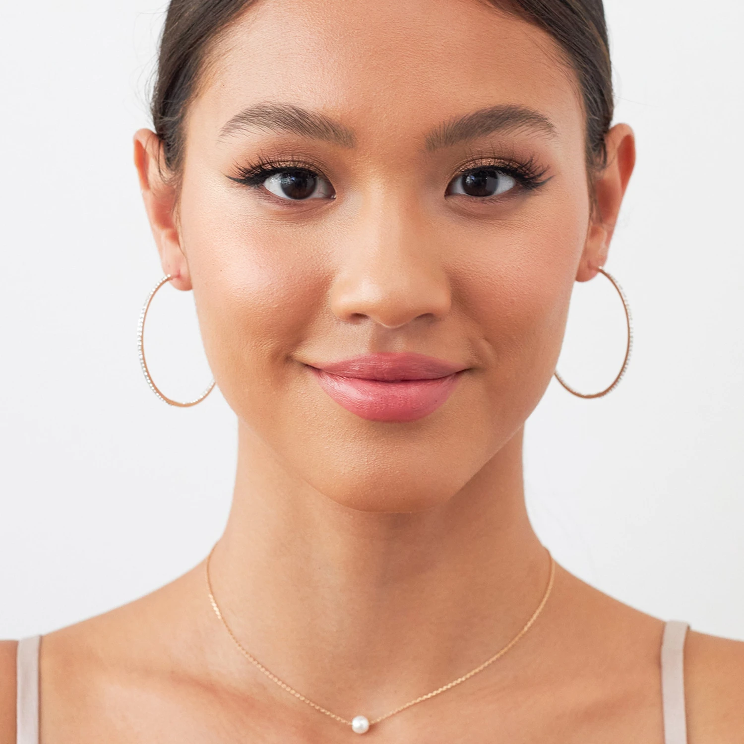 Large Lansing Pave Hoops - Silver 5 Large Lansing Pave Hoops - Silver - Image 3