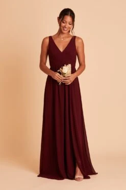 Laurie Empire Dress - Cabernet -Elegance Bridal Store BIRDY GREY LAURIE MATERNITY BRIDESMAID DRESS CABERNET 01