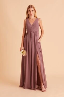 Laurie Empire Dress - Dark Mauve 18 Laurie Empire Dress - Dark Mauve -Elegance Bridal Store BIRDY GREY LAURIE MATERNITY BRIDESMAID DRESS DARK MAUVE 04 1