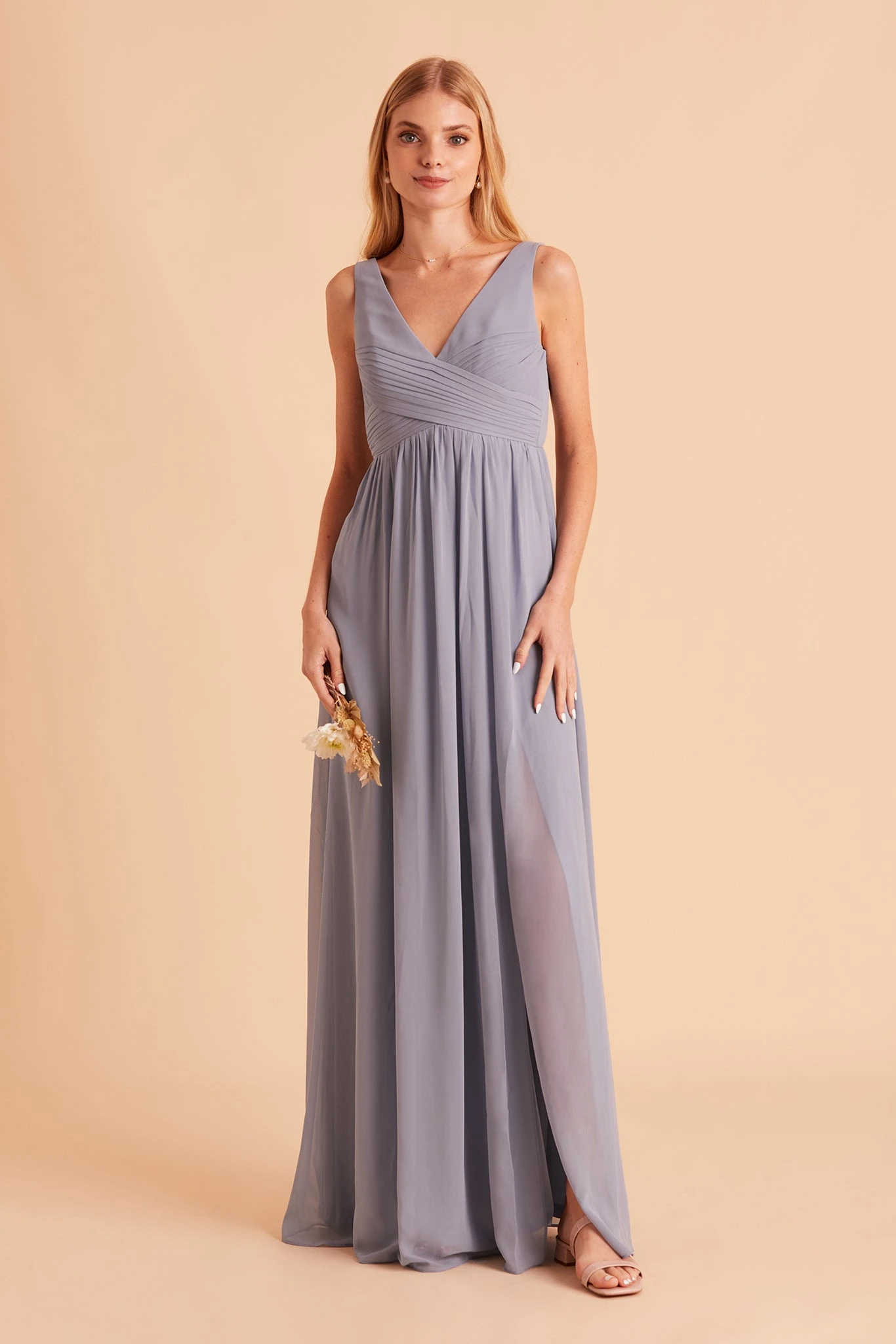 Laurie Empire Dress - Dusty Blue 6 Laurie Empire Dress - Dusty Blue - Image 4