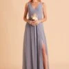 Laurie Empire Dress - Dusty Blue 2 Laurie Empire Dress - Dusty Blue -Elegance Bridal Store BIRDY GREY LAURIE MATERNITY BRIDESMAID DRESS DUSTY BLUE 02