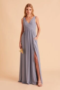 Laurie Empire Dress - Dusty Blue 10 Laurie Empire Dress - Dusty Blue -Elegance Bridal Store BIRDY GREY LAURIE MATERNITY BRIDESMAID DRESS DUSTY BLUE 04