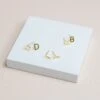 Initial Earrings -Elegance Bridal Store BIRDY GREY LETTER EARRINGS GOLD 02