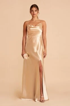 Lisa Long Shiny Satin Dress - Gold -Elegance Bridal Store BIRDY GREY LISA BRIDESMAID DRESS GOLD 01 dcc573aa 155a 43e9 b026 f7a26785aed2