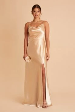 Lisa Long Shiny Satin Dress - Gold -Elegance Bridal Store BIRDY GREY LISA BRIDESMAID DRESS GOLD 02 3f275975 20fe 409c a434 64c8630baaff