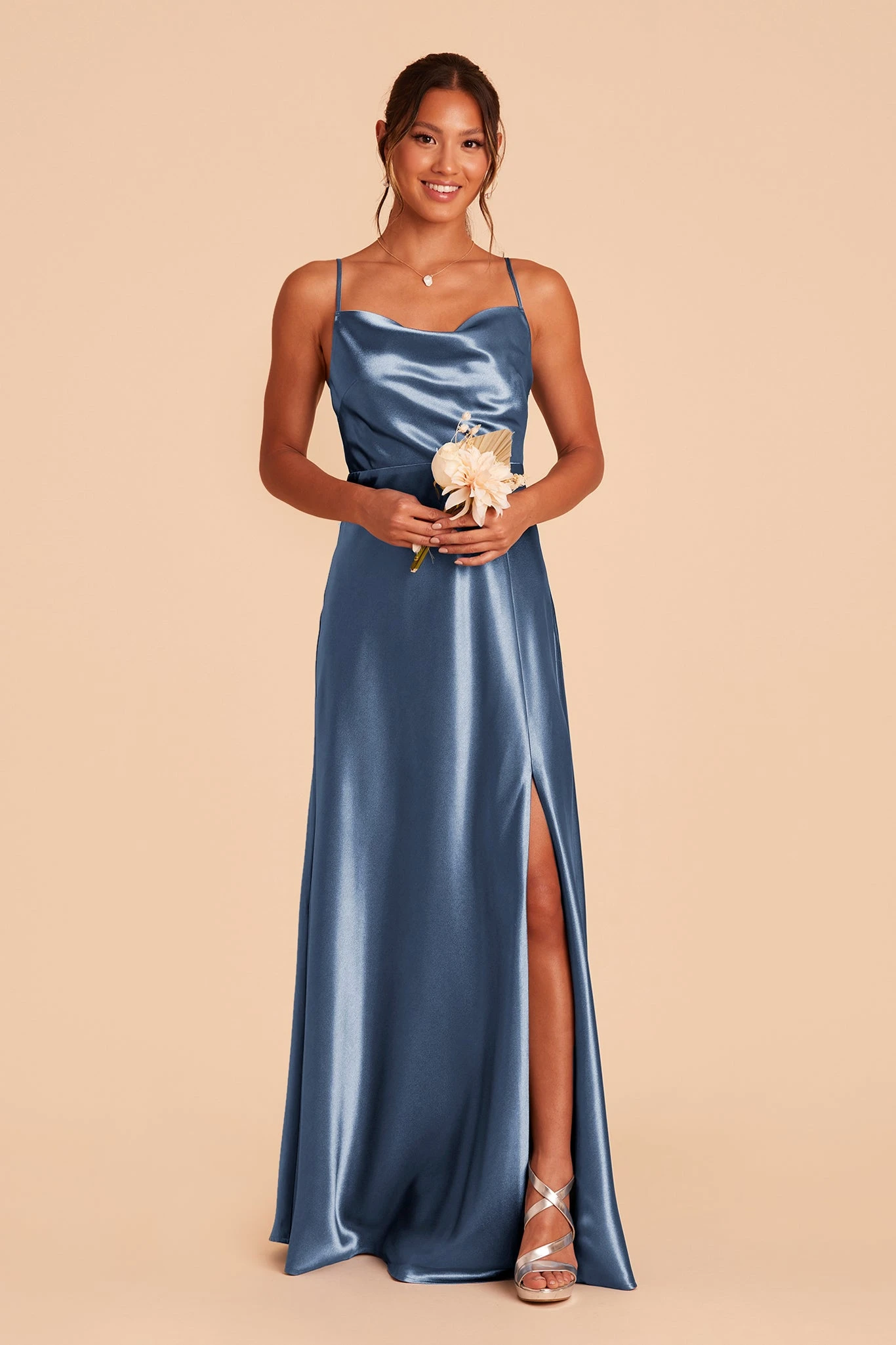 Lisa Long Shiny Satin Dress - Twilight 3 Lisa Long Shiny Satin Dress - Twilight
