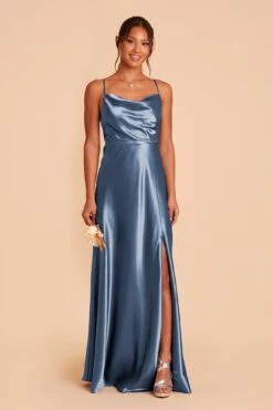 Lisa Long Shiny Satin Dress - Twilight 18 Lisa Long Shiny Satin Dress - Twilight -Elegance Bridal Store BIRDY GREY LISA BRIDESMAID DRESS TWILIGHT 05