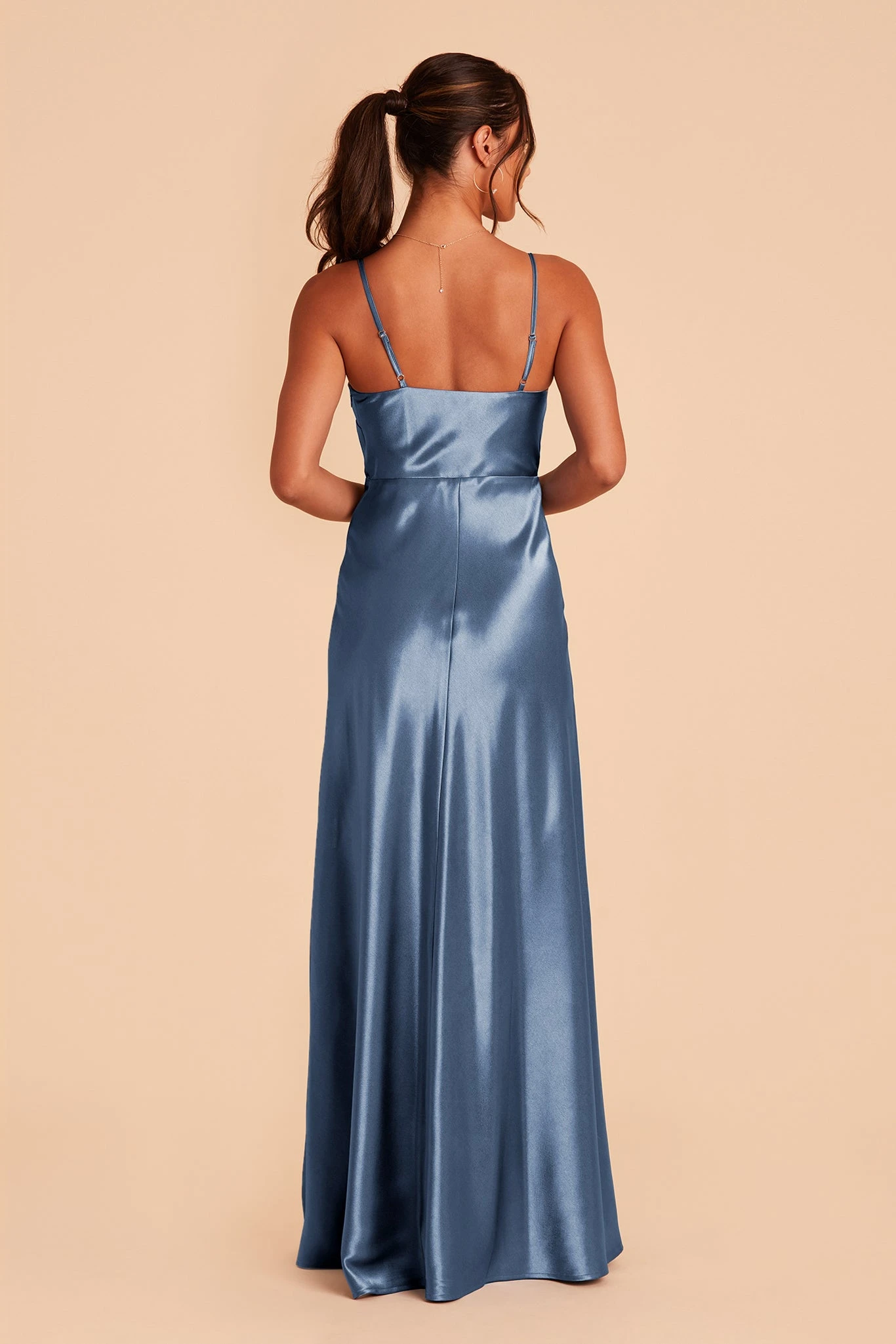 Lisa Long Shiny Satin Dress - Twilight 11 Lisa Long Shiny Satin Dress - Twilight - Image 9