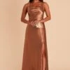 Lisa Long Shiny Satin Dress - Rust -Elegance Bridal Store BIRDY GREY LISA LONG SATIN BRIDESMAID DRESS RUST 02