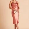 Lisa Shiny Satin Midi Dress - Terracotta -Elegance Bridal Store BIRDY GREY LISA MIDI BRIDESMAID DRESS TERRACOTTA 02