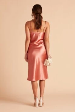 Lisa Shiny Satin Midi Dress - Terracotta 20 Lisa Shiny Satin Midi Dress - Terracotta -Elegance Bridal Store BIRDY GREY LISA MIDI BRIDESMAID DRESS TERRACOTTA 09