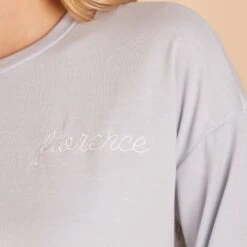 Crew Neck Sweatshirt - Dusty Blue -Elegance Bridal Store BIRDY GREY LOUNGEWEAR CREWNECK DUSTY BLUE 06