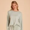 Crew Neck Sweatshirt - Sage -Elegance Bridal Store BIRDY GREY LOUNGEWEAR CREWNECK SAGE 06