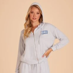 Zip Up Hoodie - Dusty Blue