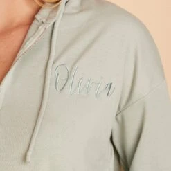 Zip Up Hoodie - Sage -Elegance Bridal Store BIRDY GREY LOUNGEWEAR HOODIE SAGE 06