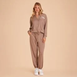 Sweatpants - Cocoa -Elegance Bridal Store BIRDY GREY LOUNGEWEAR SWEAT PANTS COCOA 01