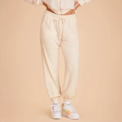 Sweatpants - Vanilla Cream -Elegance Bridal Store BIRDY GREY LOUNGEWEAR SWEAT PANTS VANILLA CREAM 04