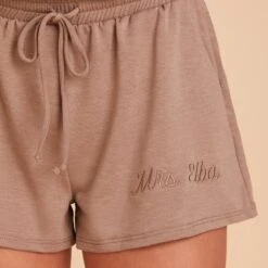 Sweat Shorts - Cocoa -Elegance Bridal Store BIRDY GREY LOUNGEWEAR SWEAT SHORTS COCOA 09