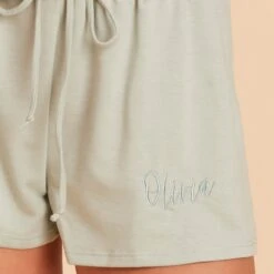 Sweat Shorts - Sage -Elegance Bridal Store BIRDY GREY LOUNGEWEAR SWEAT SHORTS SAGE 8