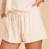 Sweat Shorts - Vanilla Cream -Elegance Bridal Store BIRDY GREY LOUNGEWEAR SWEAT SHORTS VANILLA CREAM 05
