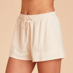 Sweat Shorts - Vanilla Cream -Elegance Bridal Store BIRDY GREY LOUNGEWEAR SWEAT SHORTS VANILLA CREAM 06