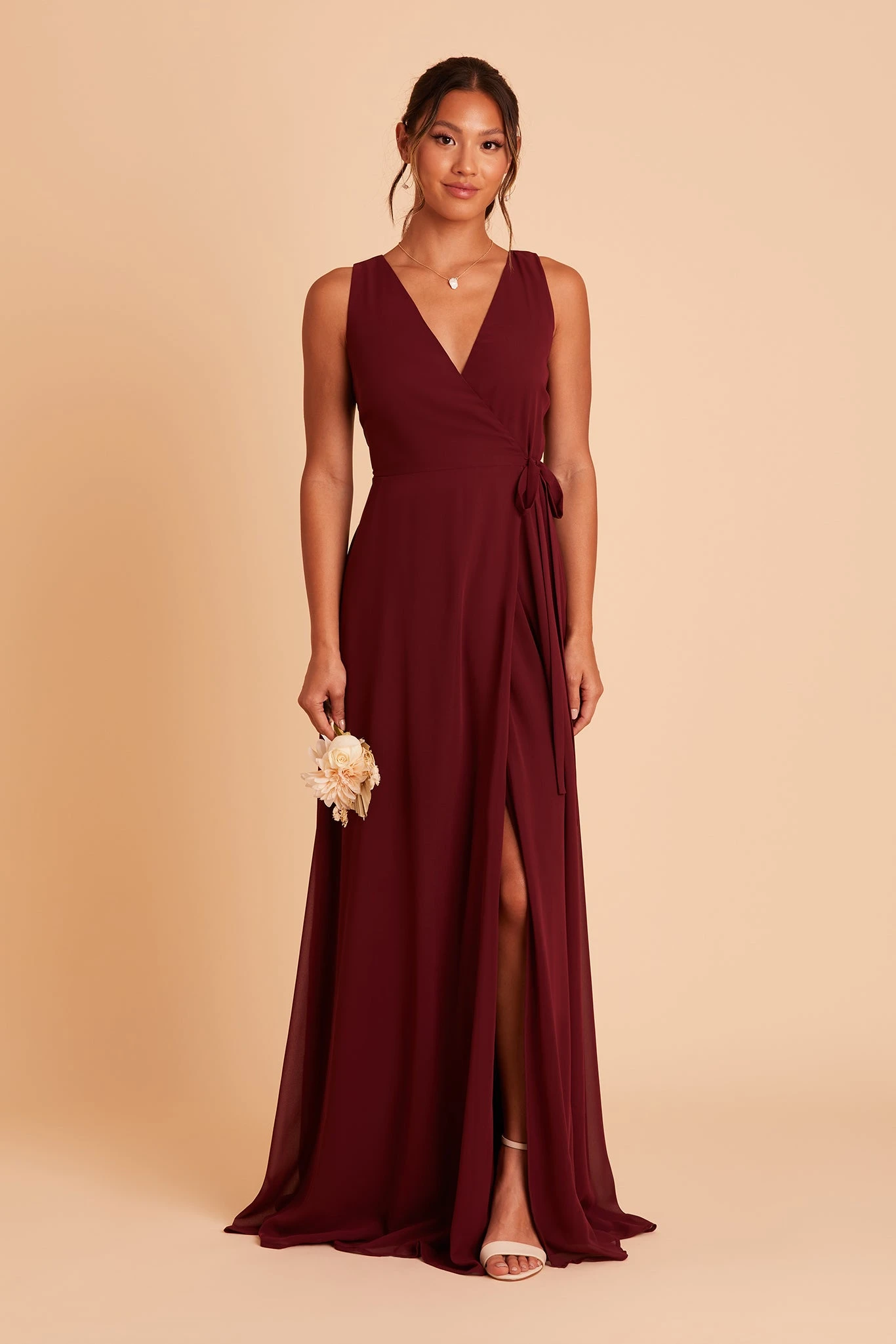 Minae Chiffon Dress - Cabernet 8 Minae Chiffon Dress - Cabernet - Image 6