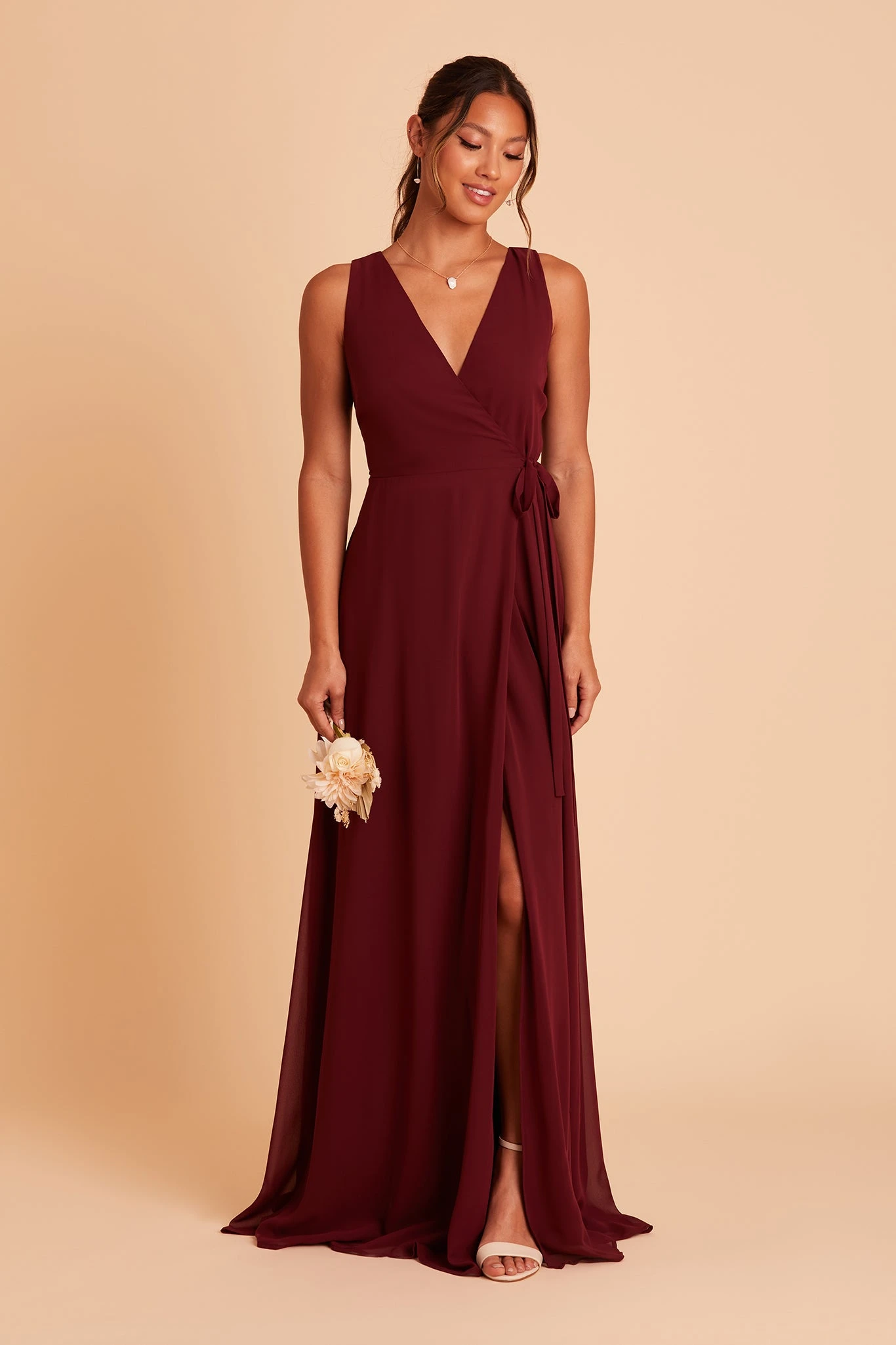 Minae Chiffon Dress - Cabernet 9 Minae Chiffon Dress - Cabernet - Image 7