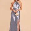 Monica Shiny Satin Dress - Dusty Blue 2 Monica Shiny Satin Dress - Dusty Blue -Elegance Bridal Store BIRDY GREY MONICA BRIDESMAID DRESS DUSTY BLUE 01