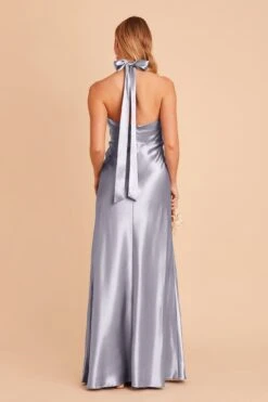 Monica Shiny Satin Dress - Dusty Blue -Elegance Bridal Store BIRDY GREY MONICA BRIDESMAID DRESS DUSTY BLUE 07
