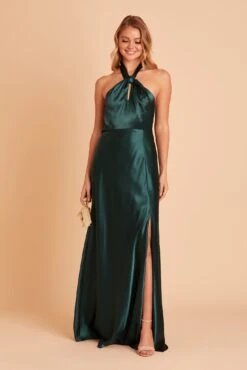 Monica Shiny Satin Dress - Emerald -Elegance Bridal Store BIRDY GREY MONICA BRIDESMAID DRESS EMERALD 03