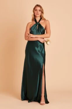 Monica Shiny Satin Dress - Emerald -Elegance Bridal Store BIRDY GREY MONICA BRIDESMAID DRESS EMERALD 04