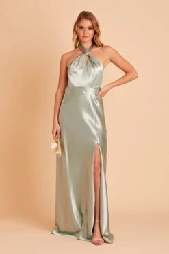 Monica Shiny Satin Dress - Sage 18 Monica Shiny Satin Dress - Sage -Elegance Bridal Store BIRDY GREY MONICA BRIDESMAID DRESS SAGE 02