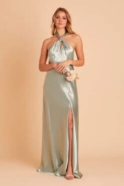 Monica Shiny Satin Dress - Sage 20 Monica Shiny Satin Dress - Sage -Elegance Bridal Store BIRDY GREY MONICA BRIDESMAID DRESS SAGE 04