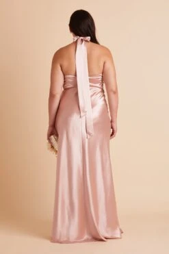 Monica Shiny Satin Dress - Rose Gold -Elegance Bridal Store BIRDY GREY MONICA SLIT PLUS SIZE BRIDESMAID DRESS ROSE GOLD 08 d7d91728 8490 4f5d bfcf a28c0e60467f
