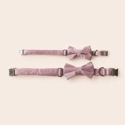 Sadie Dog Bow Tie Collar - Sheen Mauve -Elegance Bridal Store BIRDY GREY MUGGSY DOG BOW TIE COLLAR DARK MAUVE 02