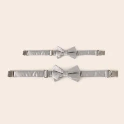 Sadie Dog Bow Tie Collar - Sheen Gray -Elegance Bridal Store BIRDY GREY MUGGSY DOG BOW TIE COLLAR DOVE GRAY 02