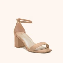 Natalie Chunky Heel - Nude Latte -Elegance Bridal Store BIRDY GREY NATALIE LOW CHUNKY BRIDESMAID SHOES NUDE LATTE 02