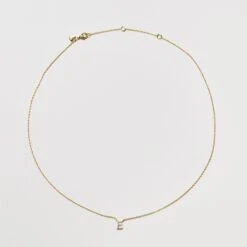 Pave Initial Necklace 8 Pave Initial Necklace -Elegance Bridal Store BIRDY GREY PAVE LETTER NECKLACE GOLD 03