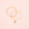 Beachy Beads And Gold Chain Bracelet Set -Elegance Bridal Store BIRDY GREY PEARL AND GOLD CHAIN BRACELET SET 01