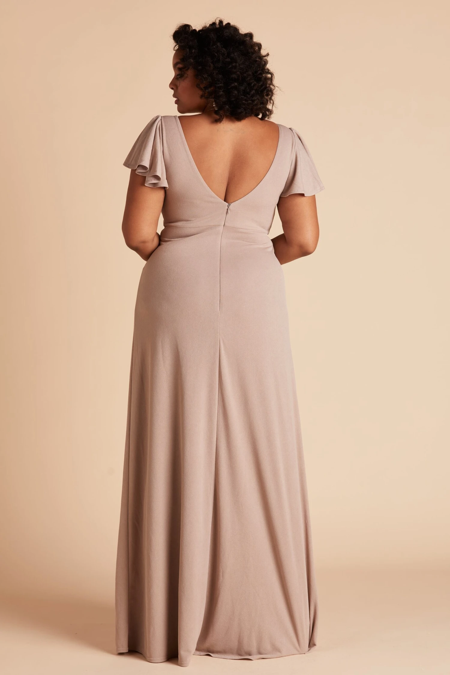 Hannah Crepe Dress - Taupe - Image 8