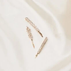 Positano Pearl & Crystal Pin Set 11 Positano Pearl & Crystal Pin Set -Elegance Bridal Store BIRDY GREY POSITANO PEARL CRYSTAL PIN SET GOLD 03