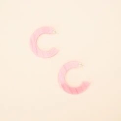 Resin Hoop Earrings - Pink