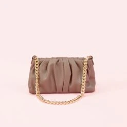 Ruched Handbag - Cocoa