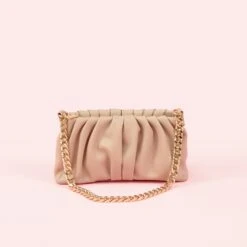 Ruched Handbag - Taupe