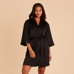 Satin Robe - Black
