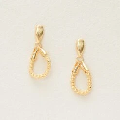 14K Gold Plated Teardrop Loop Earrings